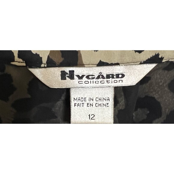 Animal Print Silk Skirt Brown Multi-Tone Lined Hi Low western Boho festival K - Picture 5 of 7